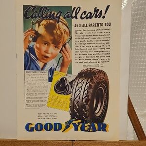 Goodyear Vintage Magazine Advertisement 1936 - New England Tourism